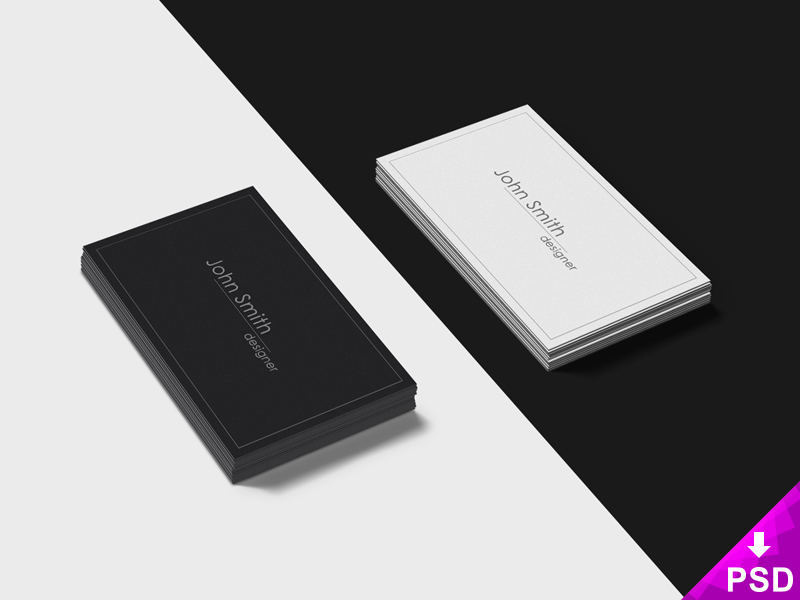 Black and White Business Cards Mockup